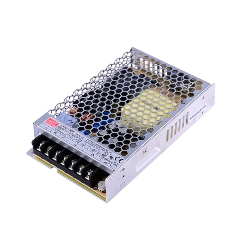 LRS-150F-15 MEANWELL 150W 15VDC 10A 115/230VAC Enclosed Switching Power Supply - LRS-150F-15 | StepperOnline UK