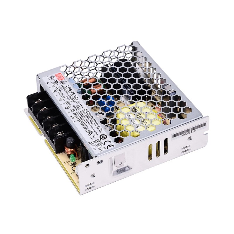 LRS-75-12 MEANWELL 75W 12VDC 6A 115/230VAC Enclosed Switching Power Supply - LRS-75-12 | StepperOnline UK