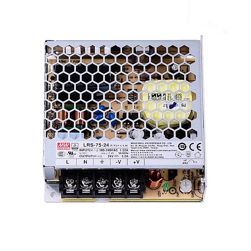 LRS-75-24 MEANWELL 75W 24VDC 3.2A 115/230VAC Enclosed Switching Power Supply - LRS-75-24 | StepperOnline UK