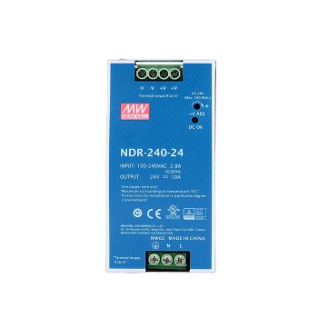 NDR-240-24 MEANWELL 240W 24VDC 10A 115/230VAC DIN Rail Power Supply