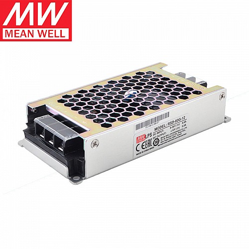 RSD-60G-12 MEANWELL 12V 5A 60W Reliable Railway DC-DC Converter - RSD-60G-12 | StepperOnline UK