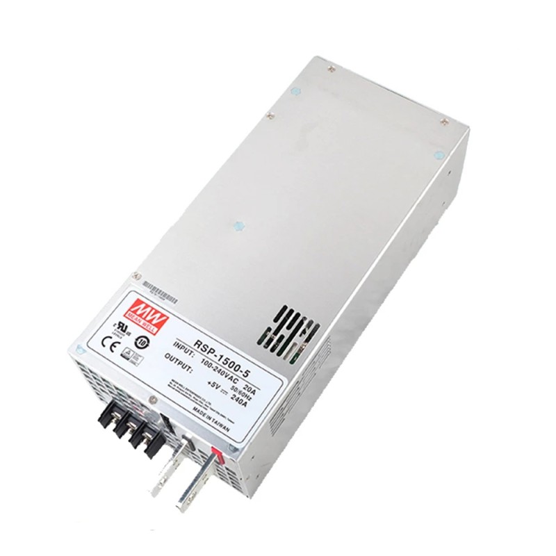 RSP-1500-5 MEANWELL 1200W 5VDC 240A 115/230VAC Power Supply With Single Output - RSP-1500-5 | StepperOnline UK