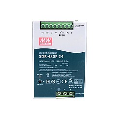 CN On Sale - SDR-480P-24 MEANWELL 480W 24VDC 20A 115/230VAC Single Output Industrial DIN RAIL