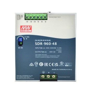 SDR-960-48 MEANWELL 960W 48VDC 20A 230VAC With PFC Function DIN Rail Power Supply SDR-960-48 MEANWELL 960W 48VDC 20A 230VAC With PFC Function DIN Rail Power Supply