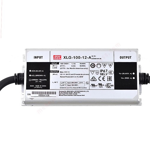 XLG-100-12-A MEANWELL 96W 12VDC 8A 115/230VAC Constant Power Mode LED Driver - XLG-100-12-A | StepperOnline UK