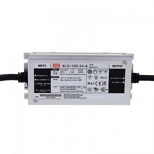 XLG-100-24-A MEANWELL 96W 24VDC 4A 115/230VAC Constant Power Mode LED Driver - XLG-100-24-A | StepperOnline UK