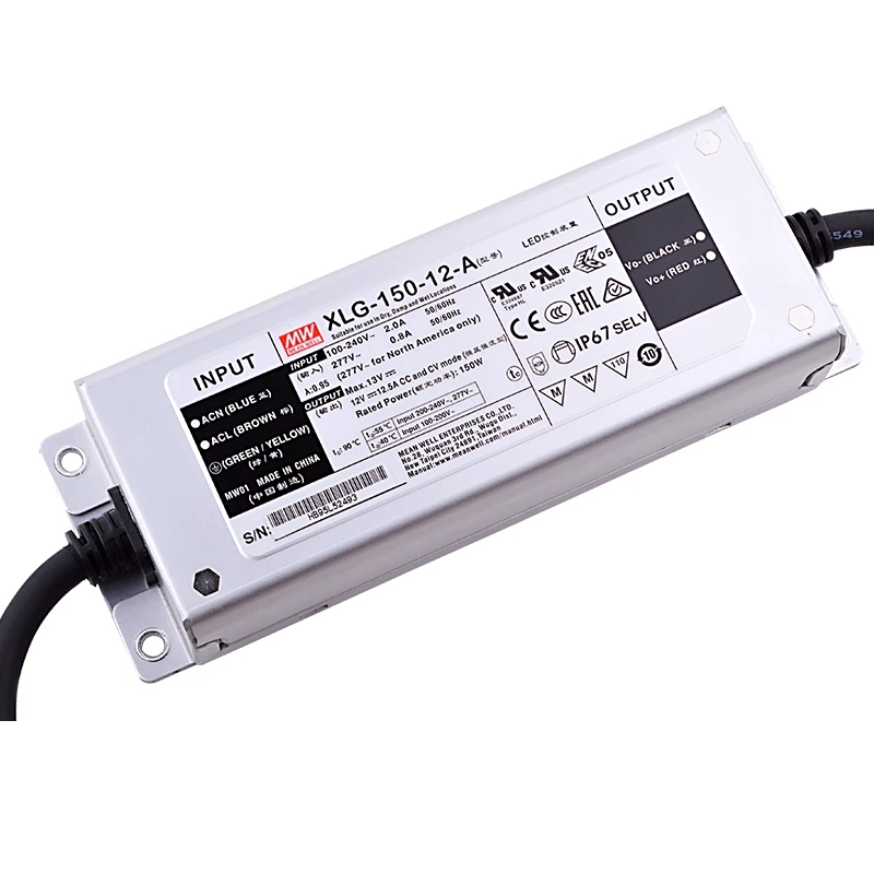 XLG-150-12-A MEANWELL 150W 12VDC 12.5A 115/230VAC Constant Power Mode LED Driver - XLG-150-12-A | StepperOnline UK