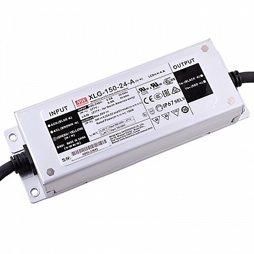 XLG-150-24-A MEANWELL 150W 24VDC 6.25A 115/230VAC Constant Power Mode LED Driver - XLG-150-24-A | StepperOnline UK
