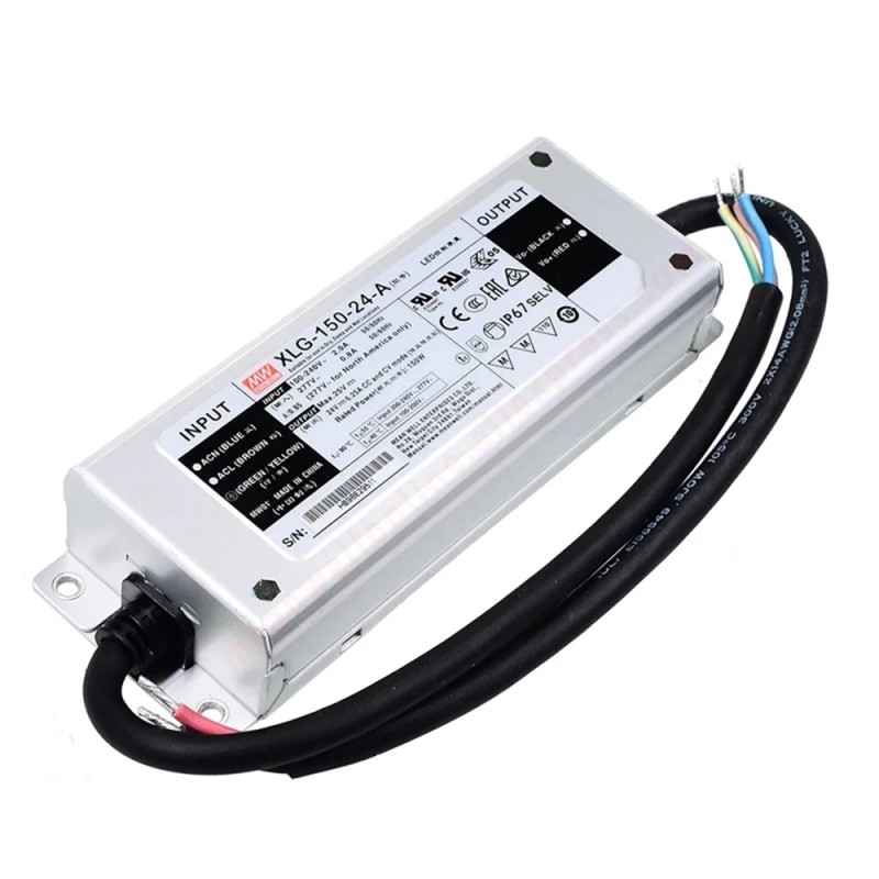 XLG-150-24-A MEANWELL 150W 24VDC 6.25A 115/230VAC Constant Power Mode LED Driver - XLG-150-24-A | StepperOnline UK