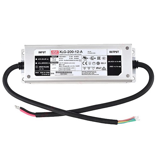 XLG-200-12-A MEANWELL 192W 12VDC 16A 115/230VAC Constant Power Mode LED Driver - XLG-200-12-A | StepperOnline UK