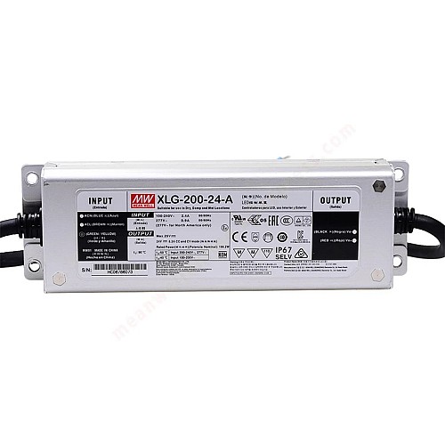 XLG-200-24-A MEANWELL 199.2W 24VDC 8.3A 115/230VAC Constant Power Mode LED Driver - XLG-200-24-A | StepperOnline UK