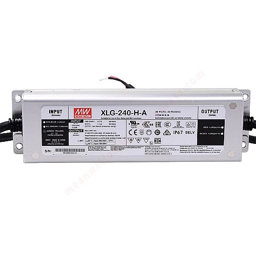 XLG-240-H-A MEANWELL 239.6W 0.7A 115/230VAC Constant Power Mode LED Driver - XLG-240-H-A | StepperOnline UK