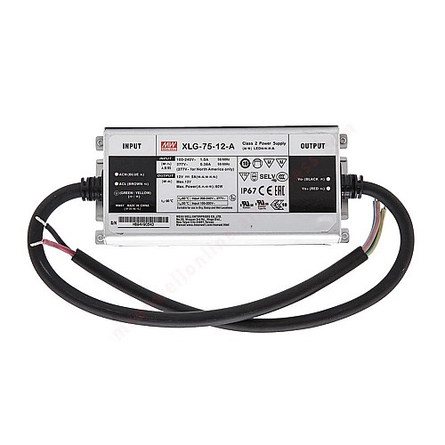 XLG-75-12-A MEANWELL 60W 12VDC 5A 115/230VAC Constant Power Mode LED Driver - XLG-75-12-A | StepperOnline UK