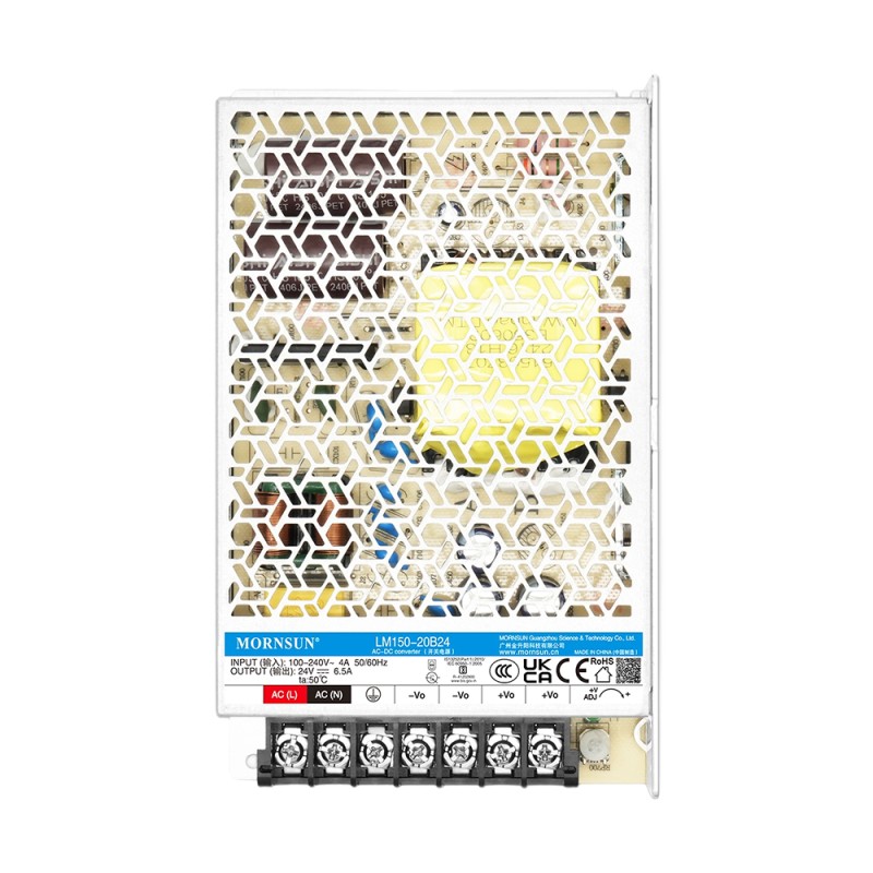 150W 24V 6.5A 85-264VAC/120-370VDC Switching Power Supply - LM150-20B24 | StepperOnline UK