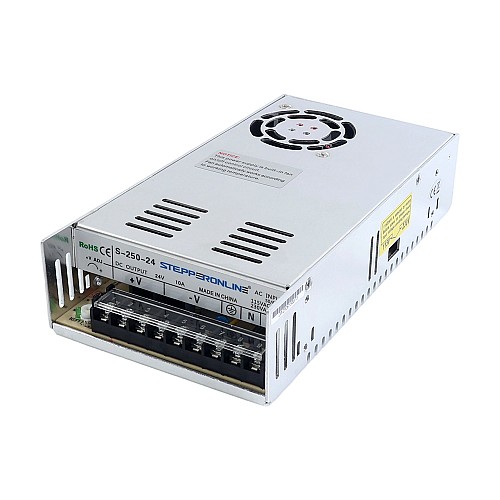 250W 24V 10A 115/230V Switching Power Supply Stepper Motor CNC Router Kits - S-250-24 | StepperOnline UK
