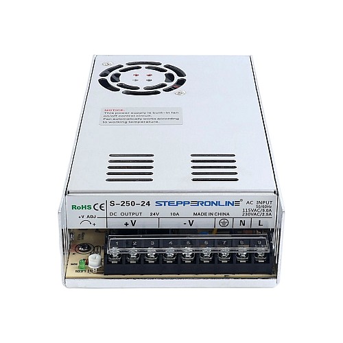 250W 24V 10A 115/230V Switching Power Supply Stepper Motor CNC Router Kits - S-250-24 | StepperOnline UK