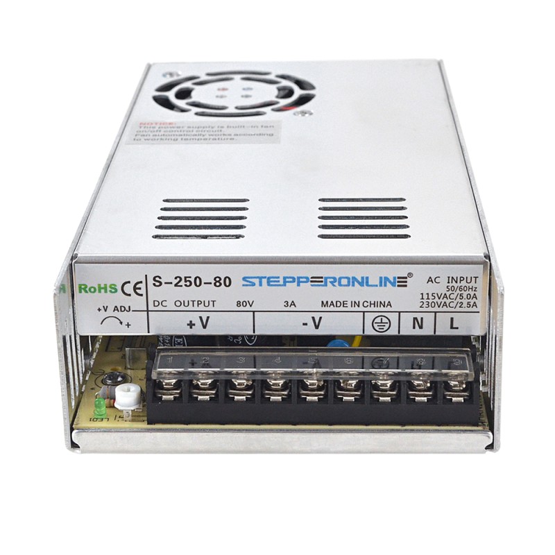 250W 80V 3.0A 115/230V Switching Power Supply Stepper Motor CNC Router Kits - S-250-80 | StepperOnline UK