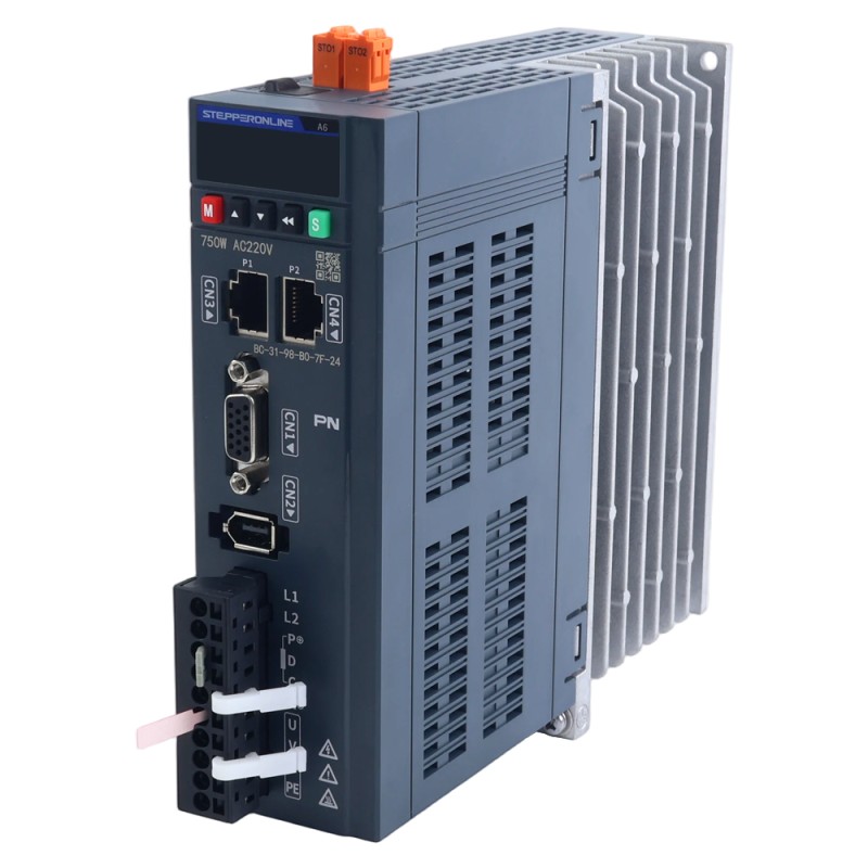 A6 Series 750W STO Safe Torque Off PROFINET AC Servo Motor Kit 3000rpm 2.39Nm 17-Bit Absolute Encoder IP67 - A6-PN750H2A1-M17-STO | StepperOnline UK