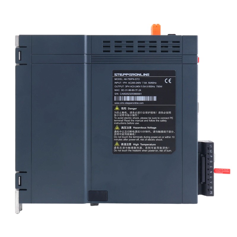 A6 Series 750W STO Safe Torque Off PROFINET AC Servo Motor Kit 3000rpm 2.39Nm 17-Bit Absolute Encoder IP67 - A6-PN750H2A1-M17-STO | StepperOnline UK