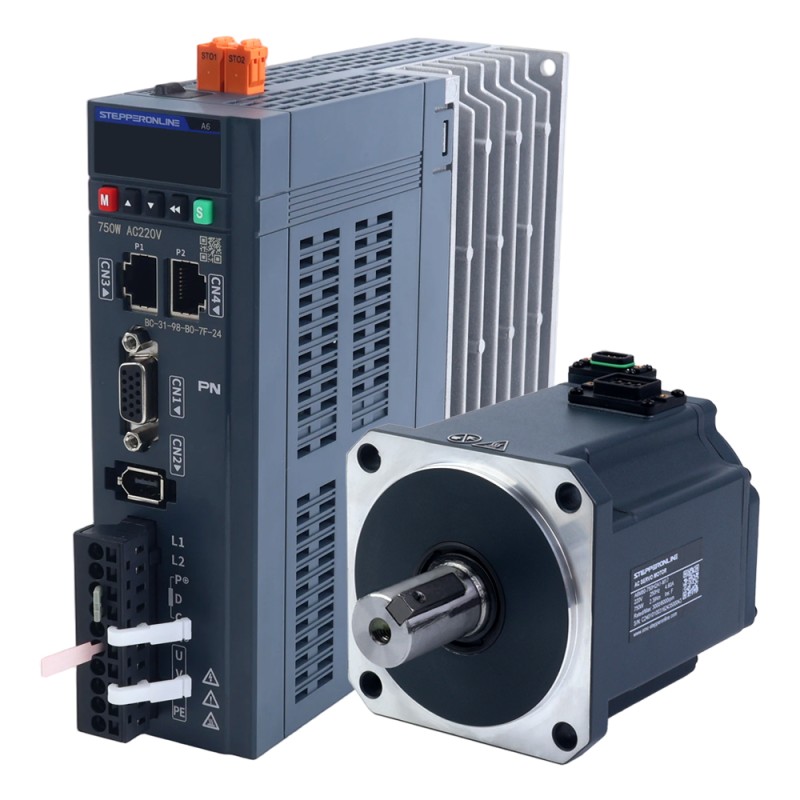 A6 Series 750W STO Safe Torque Off PROFINET AC Servo Motor Kit 3000rpm 2.39Nm 17-Bit Absolute Encoder IP67 - A6-PN750H2A1-M17-STO | StepperOnline UK