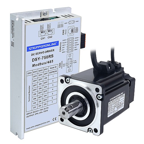DSY Series 750W RS485 DC Servo Motor 24-70VDC 2.39Nm 3000rpm 17-Bit Incremental Encoder IP65 - DSY-RS750L2A2-M17S | StepperOnline UK