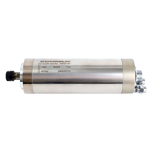 CNC Spindle Motor Water Cooled 110V 800W 24000RPM 400Hz ER11 Collet - GDZ65-800A4 | StepperOnline UK