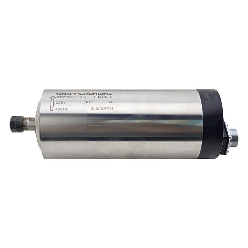 CNC Spindle Motor Air Cooled 220V 1.5KW 24000RPM 400Hz ER11 Collet - GDZ80F-1.5B4 | StepperOnline UK