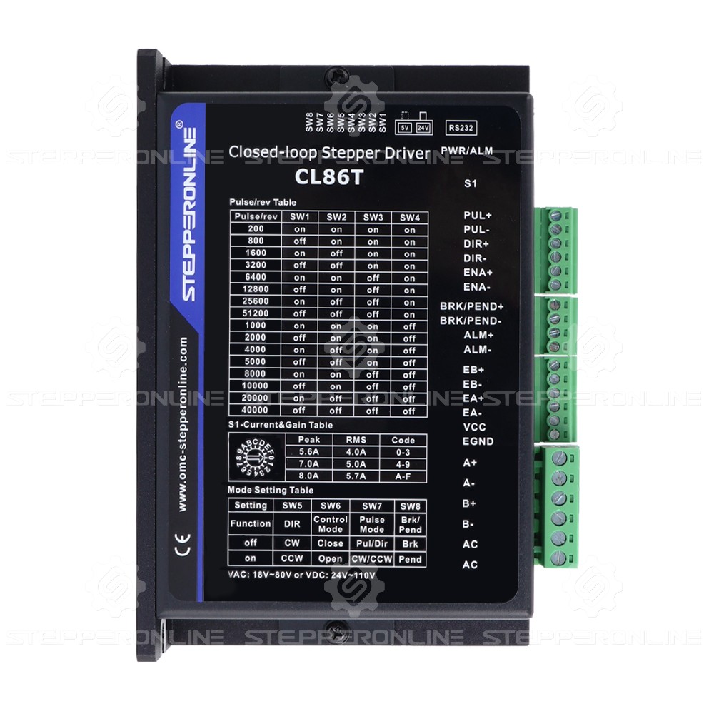 Leadshine CS-M234120B 12Nm Closed Loop Stappenmotor met Rem Leadshine CS-M234120B 12Nm Closed Loop Stappenmotor met Rem