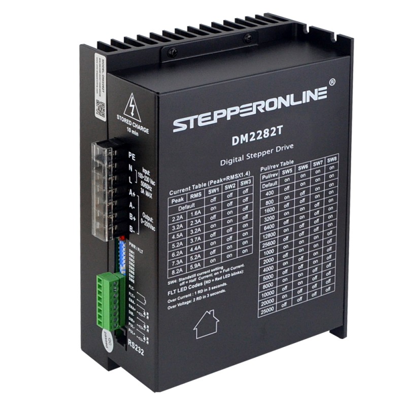 Digital Stepper Driver 0.5-8.2A 180-240VAC for Nema 34,42 Stepper Motor - DM2282T | StepperOnline UK