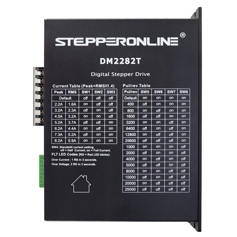 Digital Stepper Driver 0.5-8.2A 180-240VAC for Nema 34,42 Stepper Motor - DM2282T | StepperOnline UK