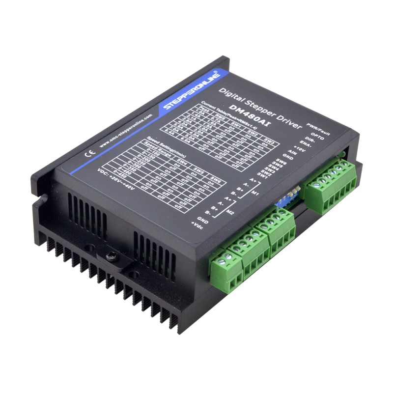 Stepper Motor Controller 2 Channels 1.0-8.4A 20-40VDC Speed Adjustable - DM480AI | StepperOnline UK
