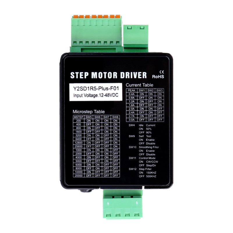 DC Pulse Stepper Motor Driver  0.4-3.0A 12-48VDC Alarm Function & I/O Control for Nema 11, 14, 17, 23 Stepper Motor - Y2SD1R5-PLUS-F01 | StepperOnline UK