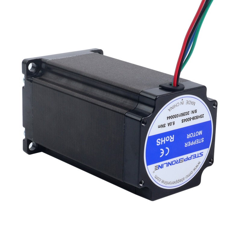 Nema 23 Stepper Motor Bipolar 1.8deg 3.00Nm(424.83oz.in) 5.0A 57x57x100mm 4 Wires - 23HS39-5004S | StepperOnline UK