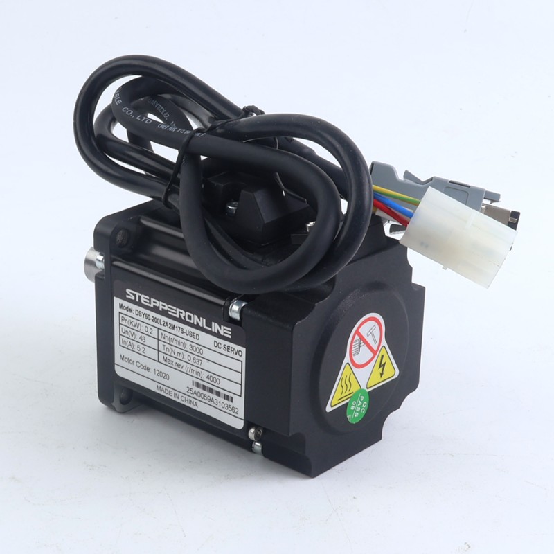 DSY Series 200W RS485 DC Servo Motor 24-70VDC 0.637Nm 3000rpm 17-Bit Incremental Encoder IP65 - DSY-RS200L2A2-M17S | StepperOnline UK