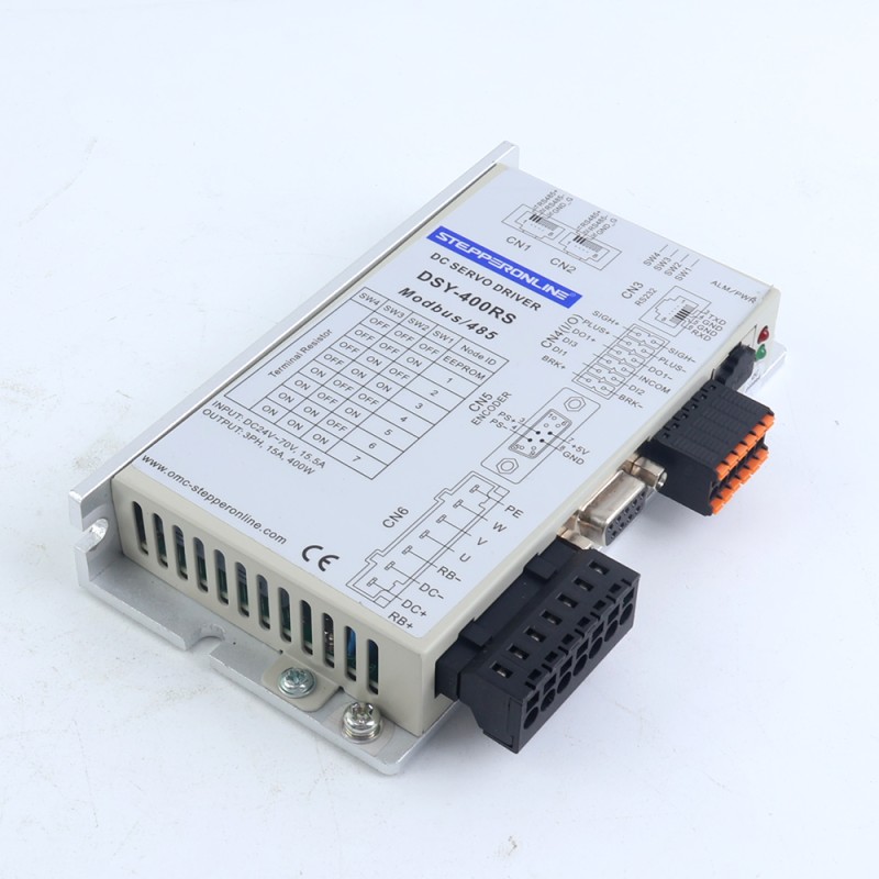 DSY Series 400W RS485 DC Servo Motor 24-70VDC 1.27Nm w/ Brake 3000rpm 17-Bit Incremental Encoder IP65 - DSY-RS400L2B2-M17S | StepperOnline UK